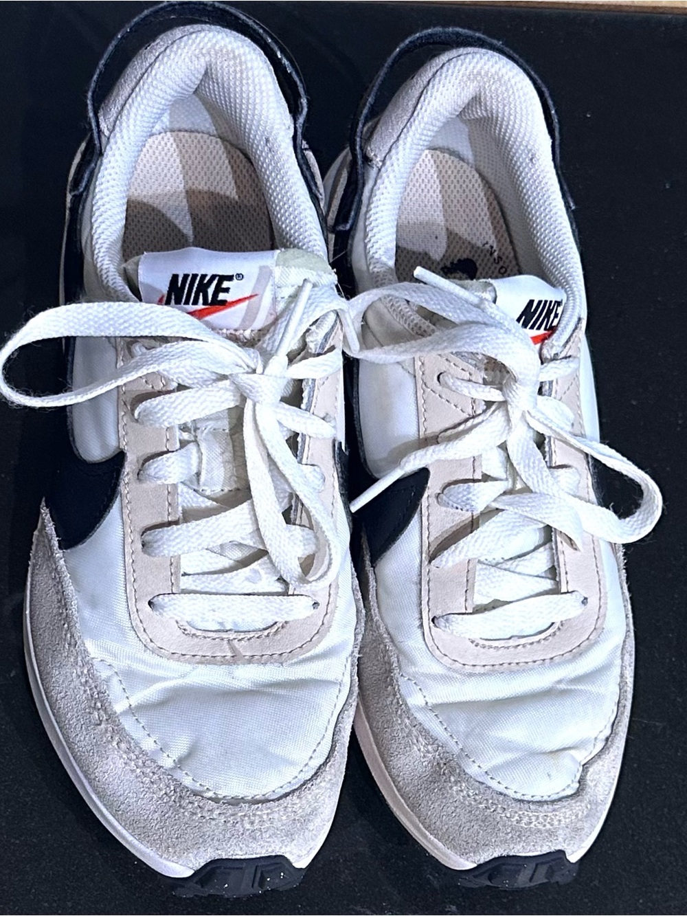 Nike Women’s White and Black Lace-Up Retro Sneaker
